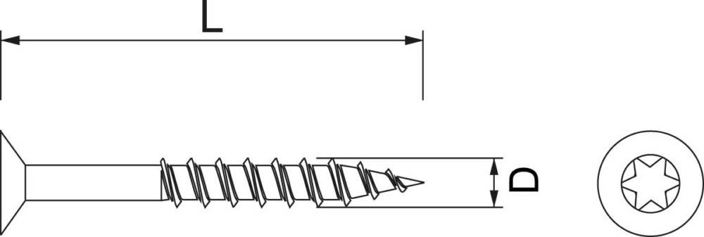 OBO Bettermann Spanplattenschraube OTSC 6,0x40 A4