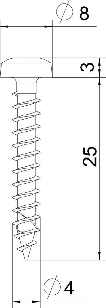 OBO Bettermann Spanplattenschraube OTSP 4,0x25 A4