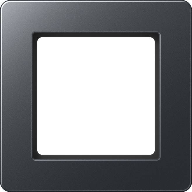 Ein schwarzer quadratischer Rahmen mit einem weißen, leeren Zentrum, ähnlich einem minimalistischen Bilderrahmen, vor einem einfarbigen Hintergrund.
