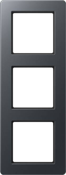 Eine schwarze Doppel-Unterputzrahmen für Lichtschalter mit einer rechteckigen Öffnung, konzipiert für die Montage über einen einzelnen Schalter oder eine Steckdose.