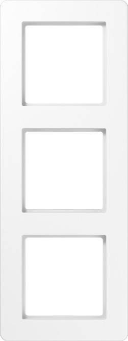 Eine schlichte, weiße Lichtschalterabdeckung mit einer quadratischen Öffnung in der Mitte für den Schalter.