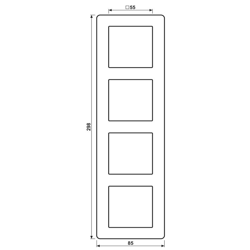 Jung Rahmen 4-fach AF 584 BF WW