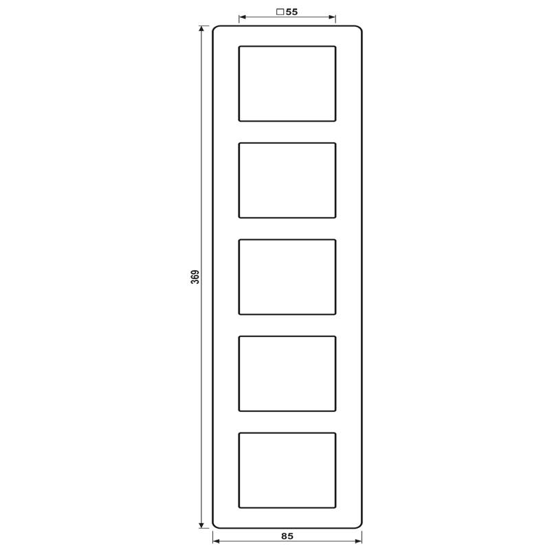 Jung Rahmen 5-fach AF 585 BF AL