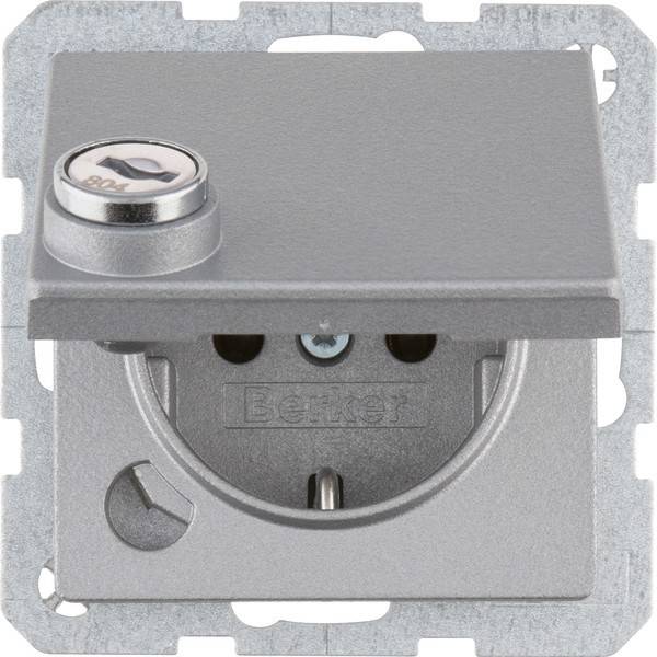 10 Stk. Berker SCHUKO-Steckdose alu/mt 41636084