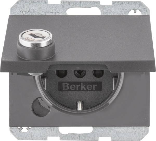 Berker SCHUKO-Steckdose anth/mt 47637006