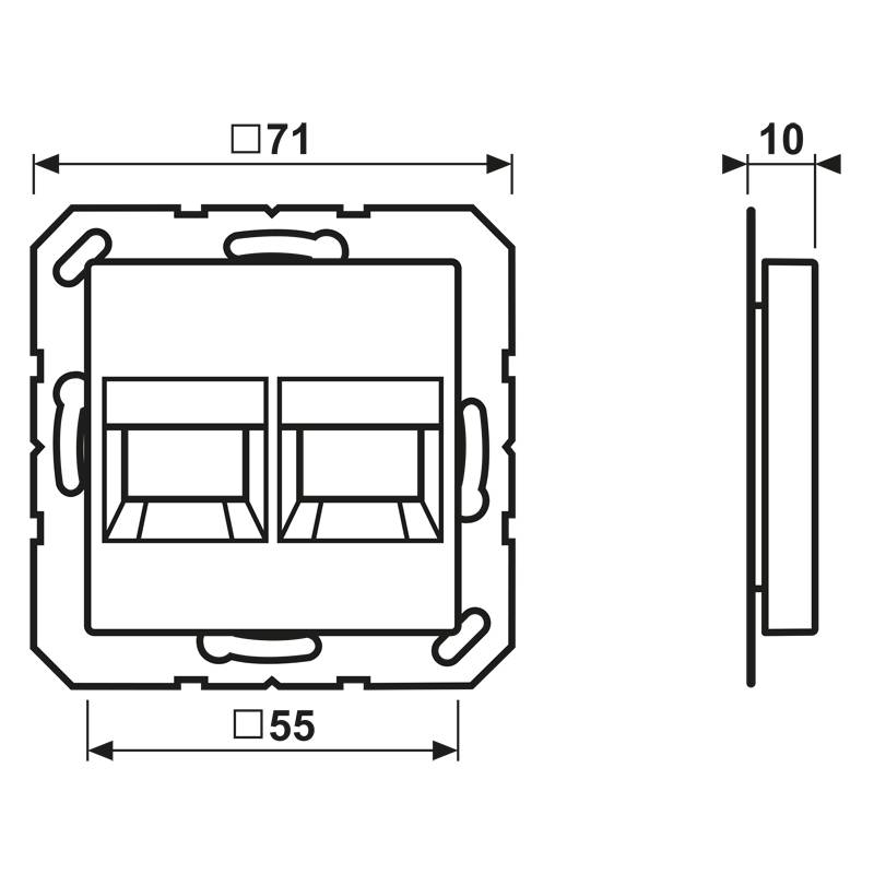 Jung Abdeckung 2-fach A 1569-25 WE AL