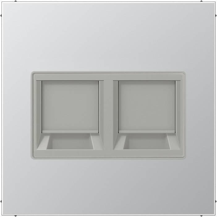 10 Stk. Jung Abdeckung 2-fach AL 1969-2 WE