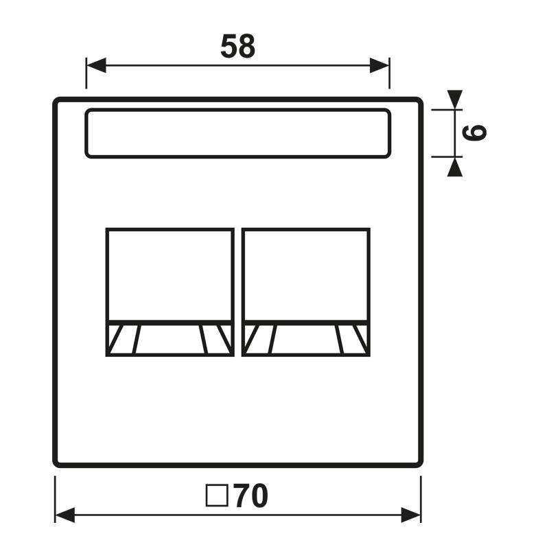 Jung Abdeckung 2-fach LS 1969-25 NA WE