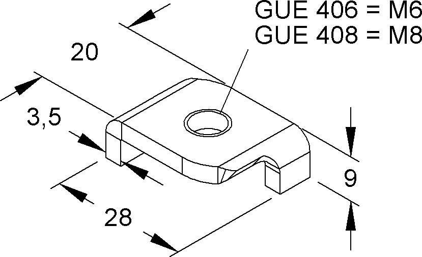 25 Stk. Niedax Gleitmutter GUE 406