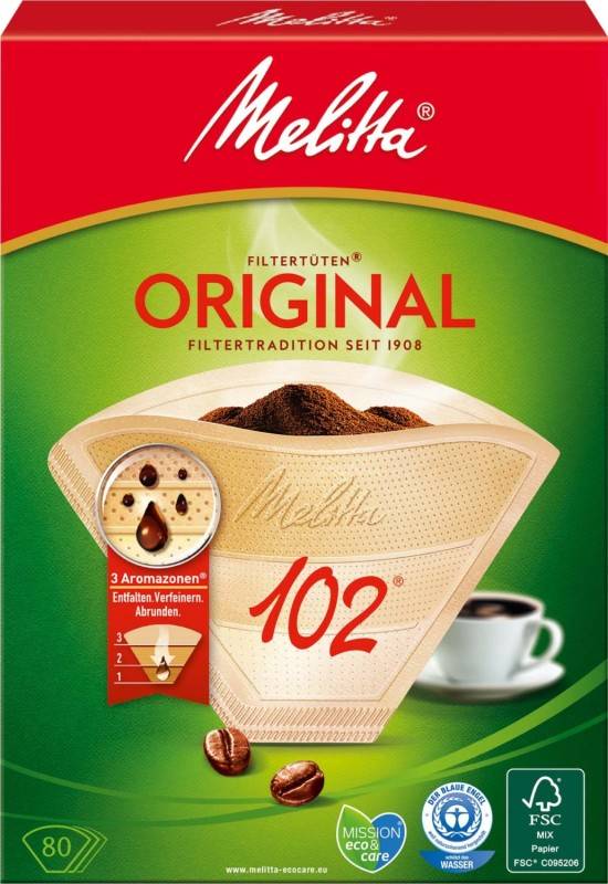 9 Stück Melitta SDA Filtertüten 102/80 naturbrArVE80