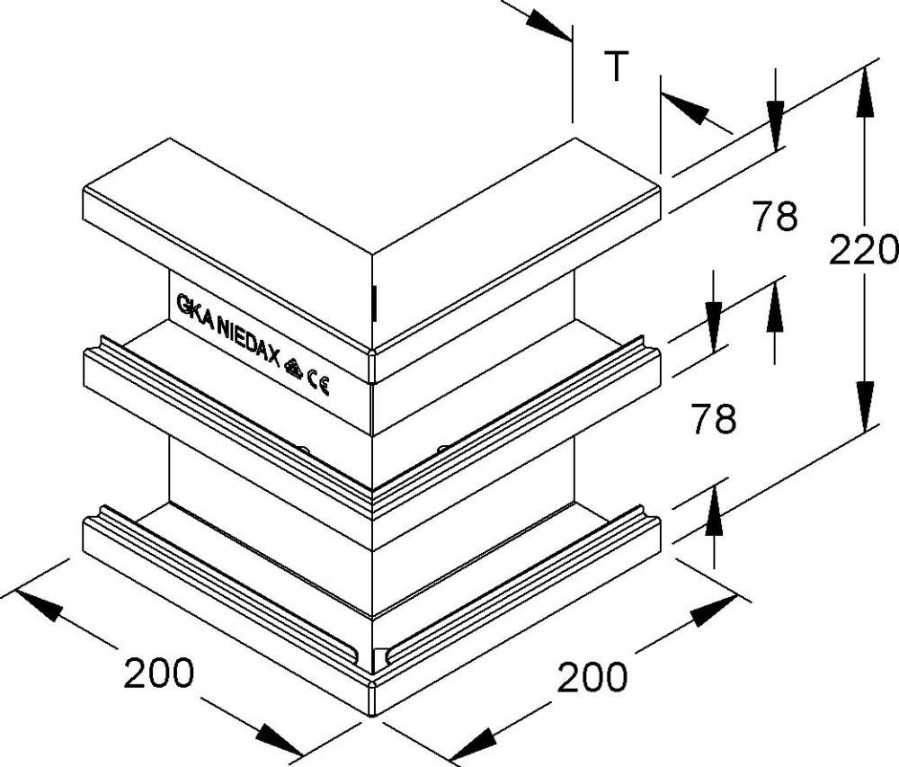 Niedax DKU-Außeneck DKA 220-78T60 L