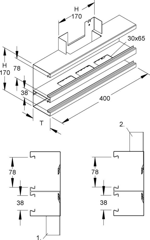 Niedax DKU-T-Stück DKT 170-78T80 L