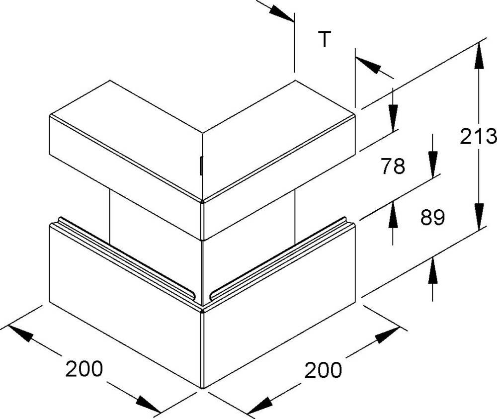 Niedax Gerätekanal-Außeneck GKA 213A78T80 S