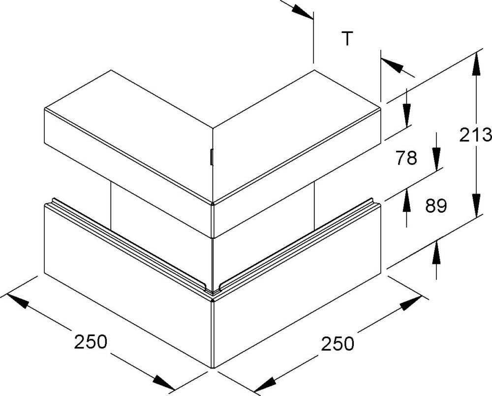 Niedax Gerätekanal-Außeneck GKA 213A78T100 L