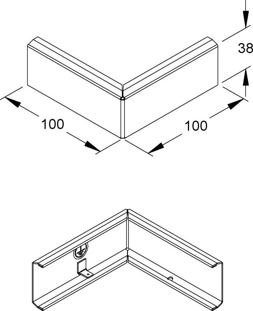 Niedax GK-Außeneckblende GKE 38/100 WA