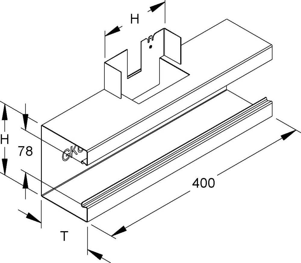 Niedax Gerätekanal-T-Stück GKT 133-78T100 W