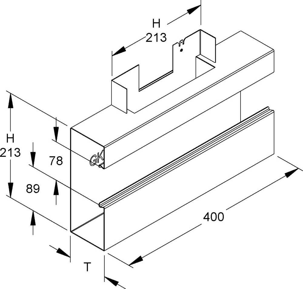 Niedax Gerätekanal-T-Stück GKTO 213A78T80 R