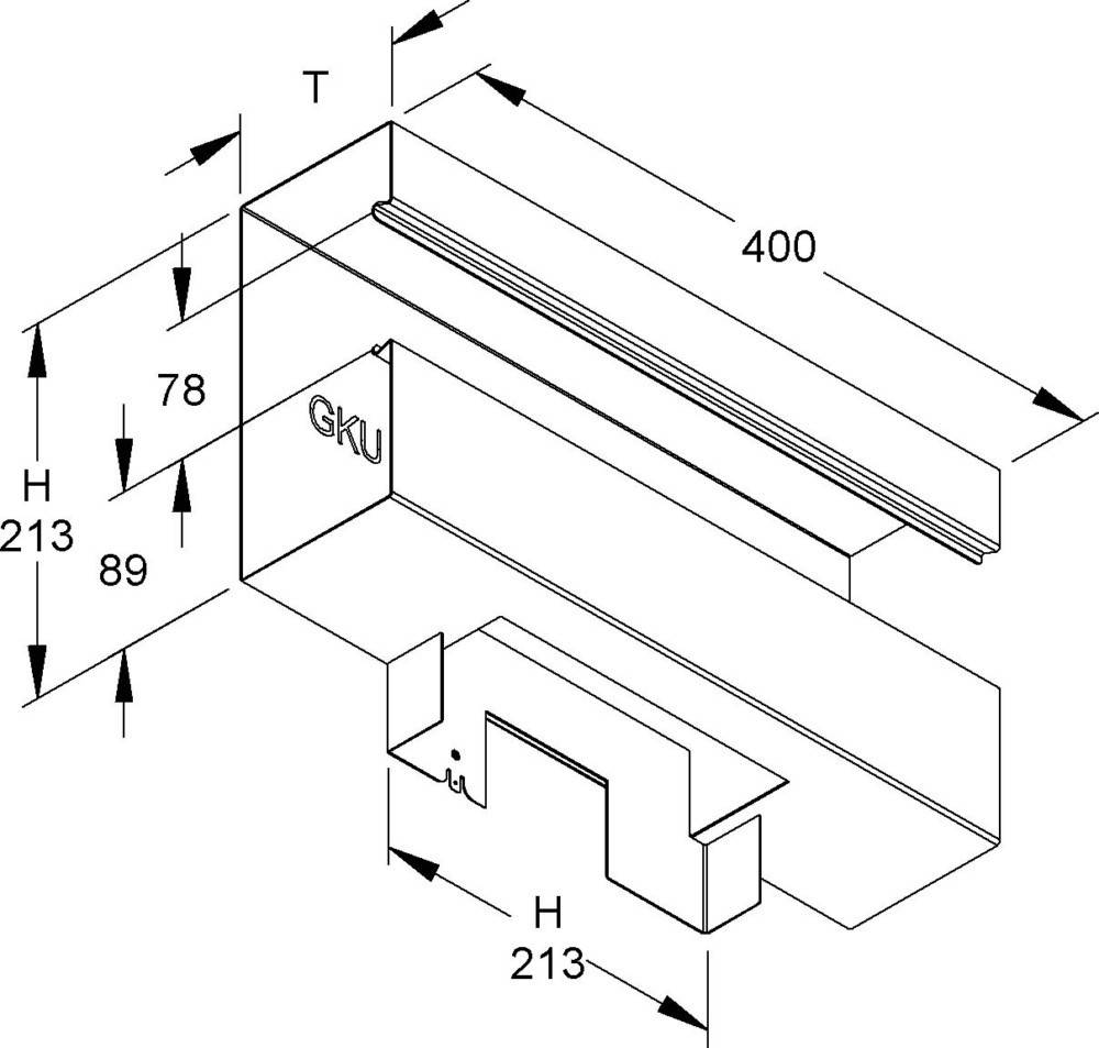 Niedax Gerätekanal-T-Stück GKTU 213A78T100 L