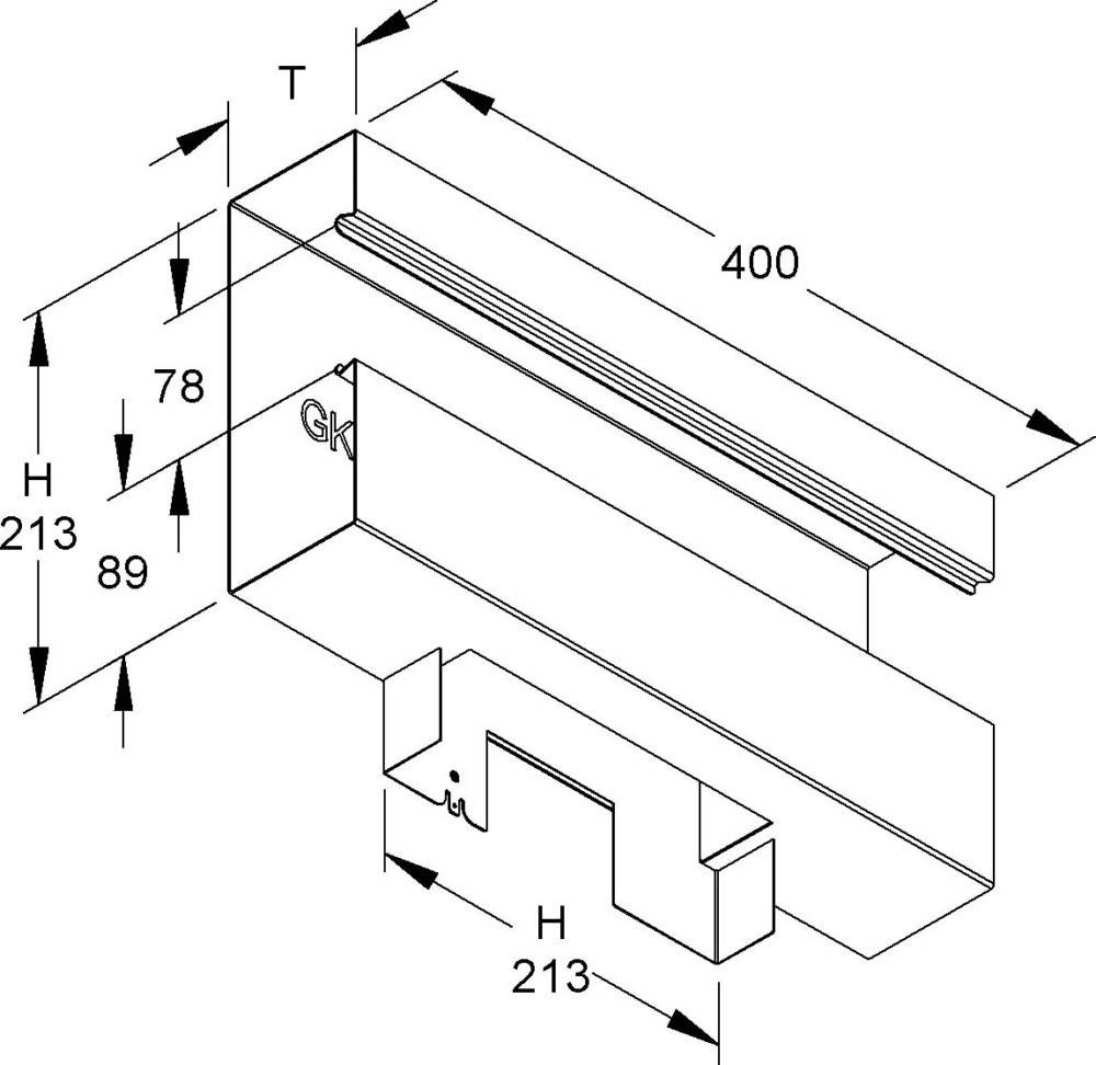 Niedax Gerätekanal-T-Stück GKTU 213A78T80 W