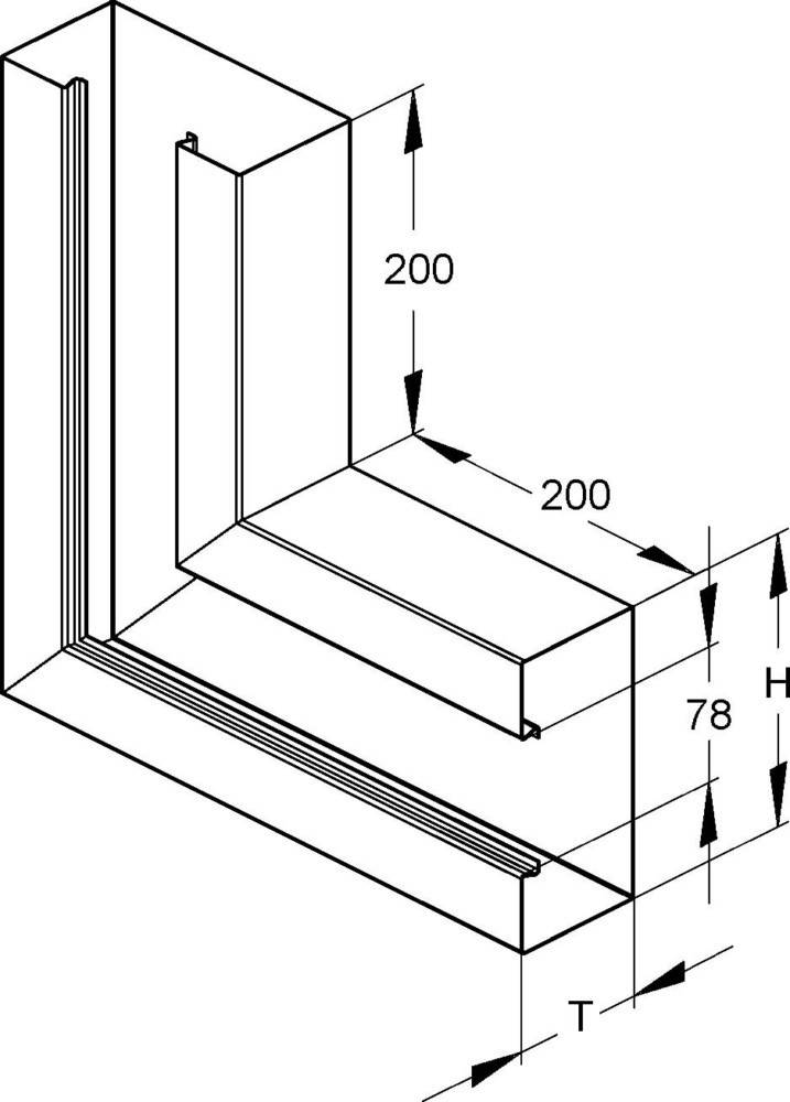 Niedax Gerätekanal-Vertikaleck GKVU 213A78T80 L