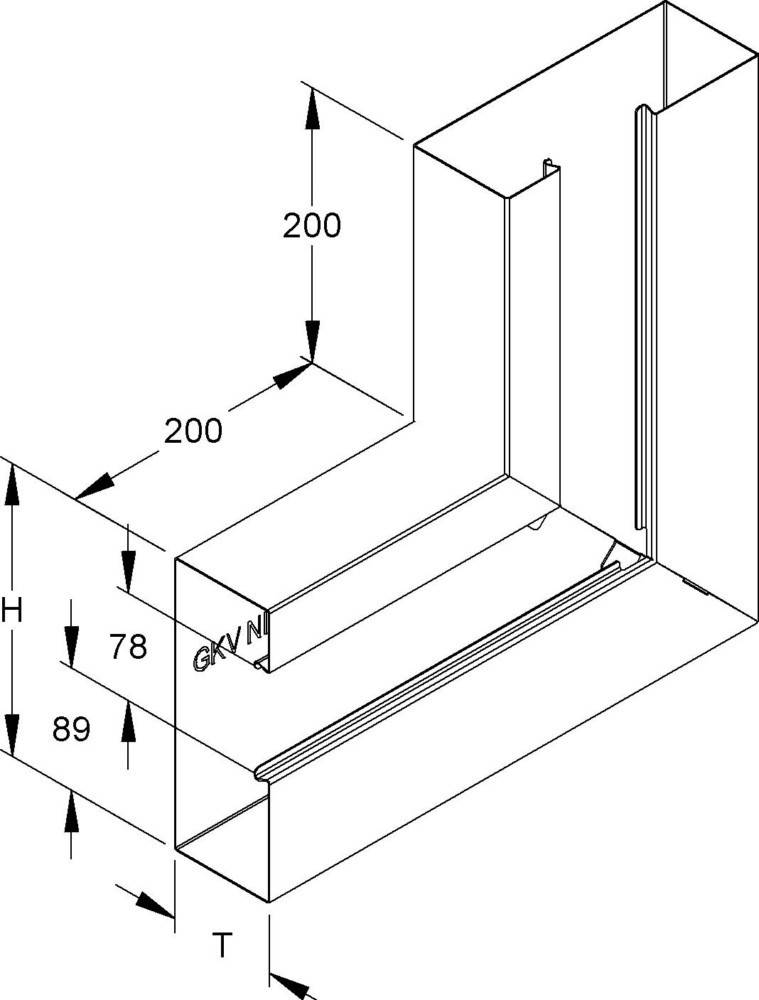 Niedax GK-Vertikaleck 90Gr. GKVO 213A78T80 WA