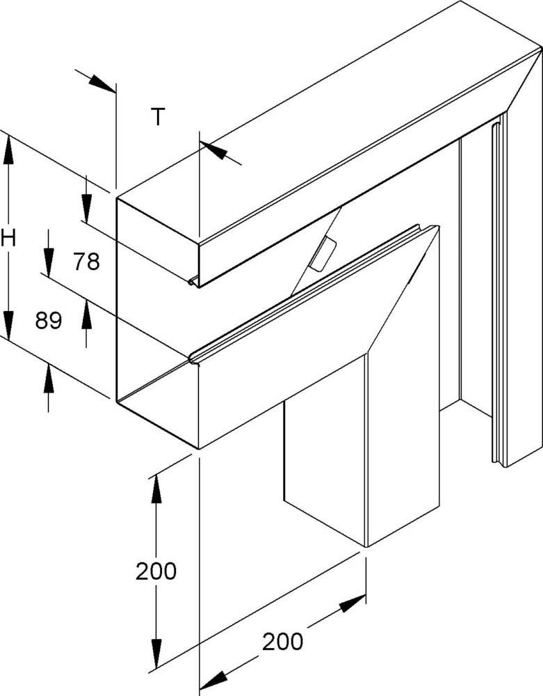 Niedax GK-Vertikaleck 90Gr. GKVU 213A78T100 WA