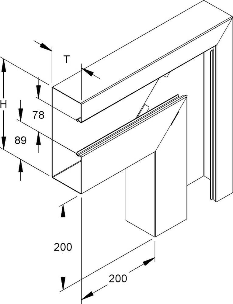 Niedax GK-Vertikaleck 90Gr. GKVU 213A78T80 WA