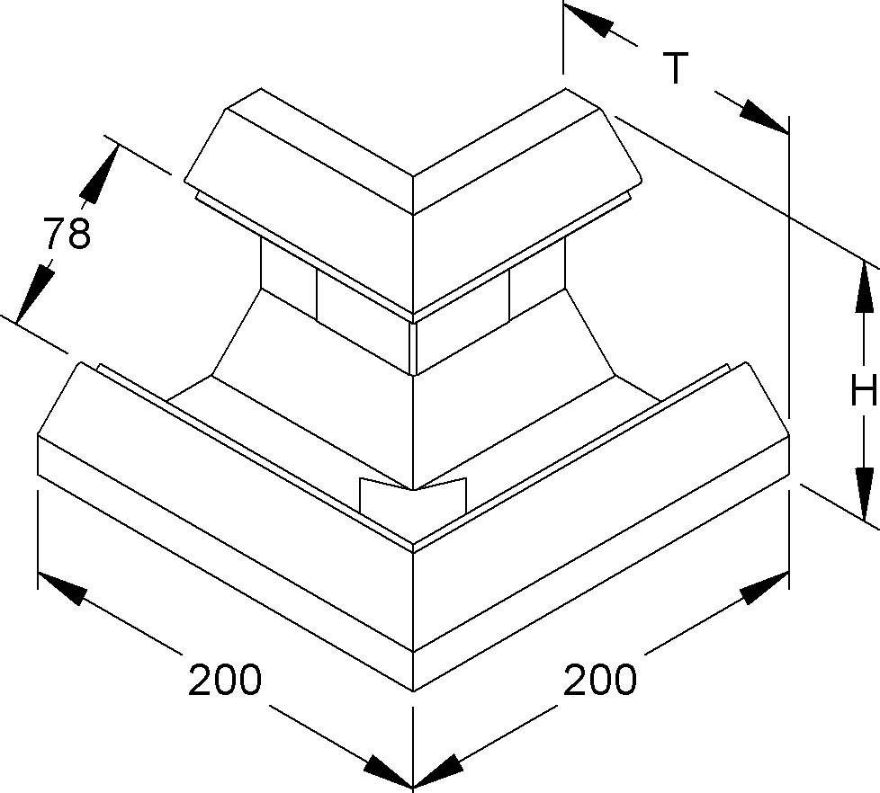 Niedax Pultkanal Außeneck PLA 120-78 S