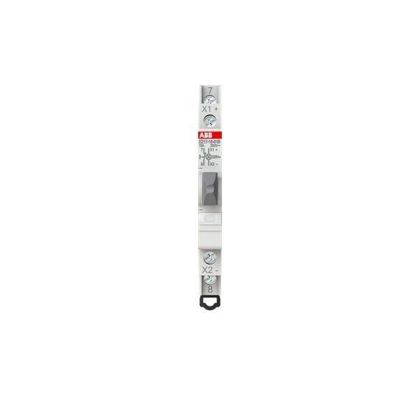 Ein einzelnes ABB-Stromkreisunterbrecher-Modul vertikal auf weißem Hintergrund dargestellt.