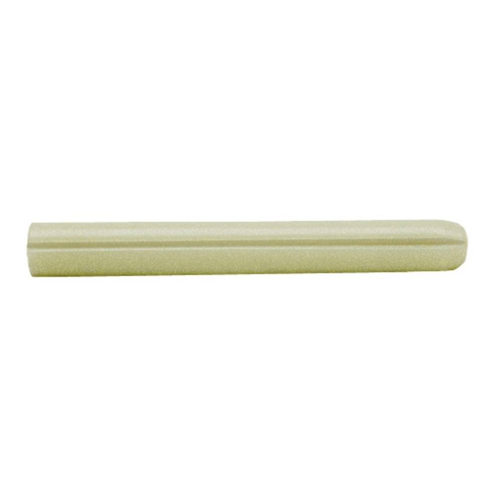 Eine zylindrische beige Stange mit abgerundeten Enden, die auf einem weißen Hintergrund gezeigt wird.