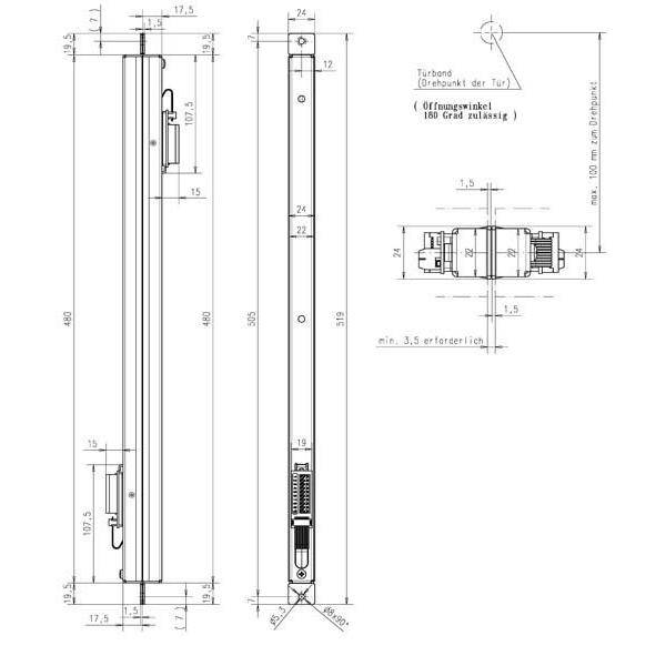 Assa Abloy effeff Verdeckter Kabelübergang 10314-20-20--00