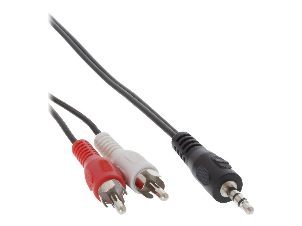 INLINE - Cinch/Klinke Kabel - 2x Cinch Stecker an 3,5mm Klinke Stecker - 2m