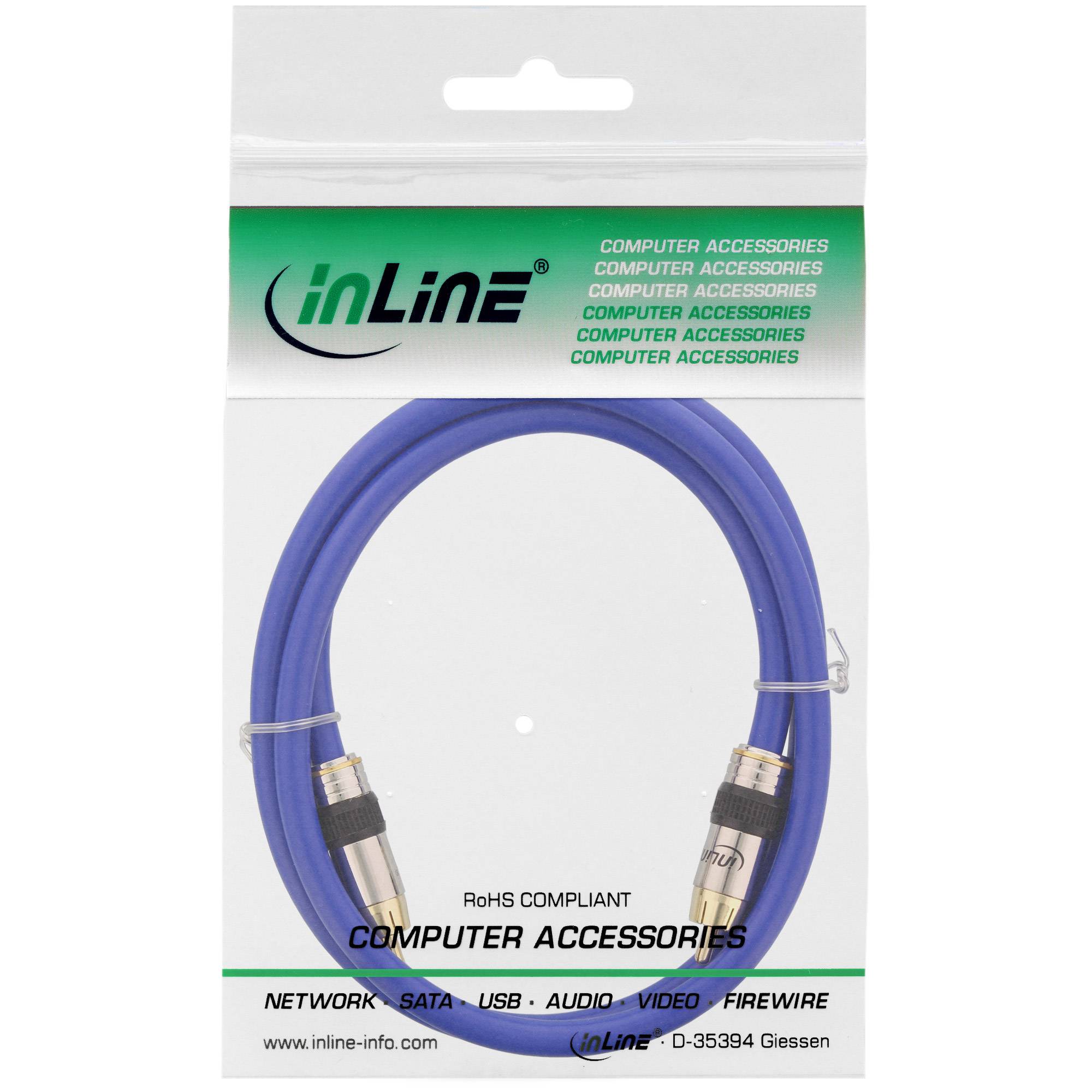 INLINE - Cinch Kabel VIDEO & digital AUDIO - PREMIUM - 1x Cinch St / St - 1m