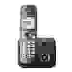 Panasonic Schnurlostelefon KX-TG6821GA, moccabraun 1,8 Zoll Displ., Rauschunterdrückung, Smart-Taste, Anrufer- & Wahlsperre, Nachtmodus,