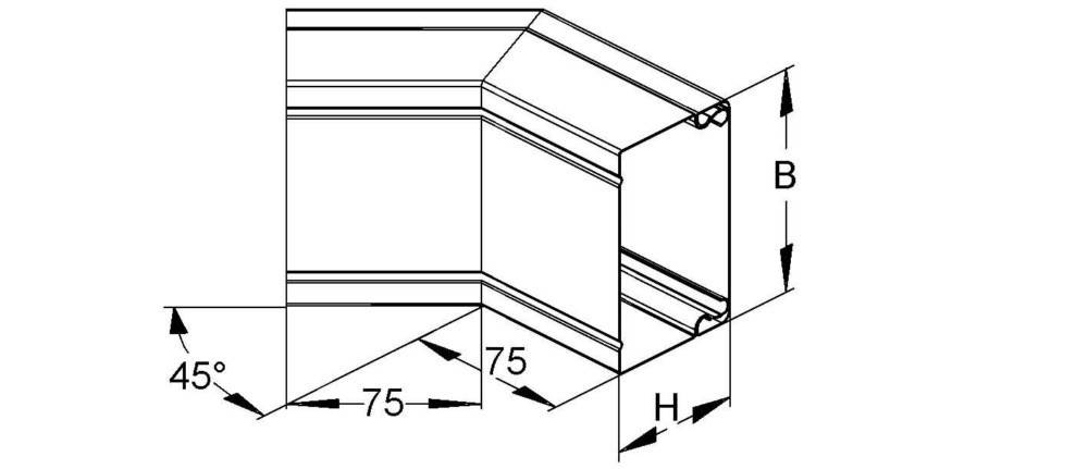 Niedax Außeneck 45 Grad LUAB 60.100