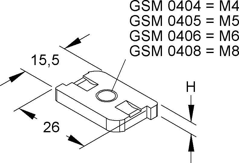 100 Stk. Niedax Gleitmuttern GSM 0404