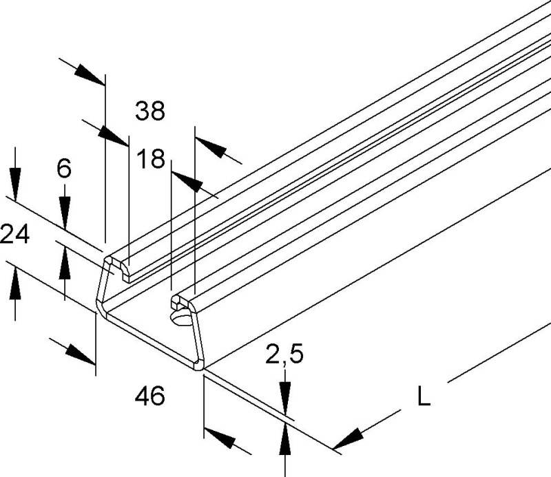 10 Mtr. Niedax Ankerschiene 2990/2 FO