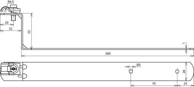DEHN Dachleitungshalter DLHDQ610H55L260V2A