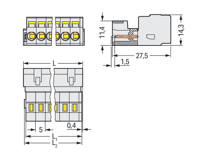 WAGO GmbH & Co. KG 1-Leiter-Stiftleiste 721-613