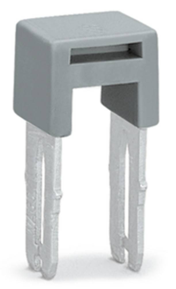 Eine graue Kunststoff-Elektronikkomponente mit zwei metallischen Anschlüssen, die in elektronischen Schaltkreisen üblicherweise zum Erfassen oder Verbinden verwendet wird.