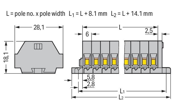 WAGO GmbH & Co. KG 2-Leiter-Klemmenleiste 261-105