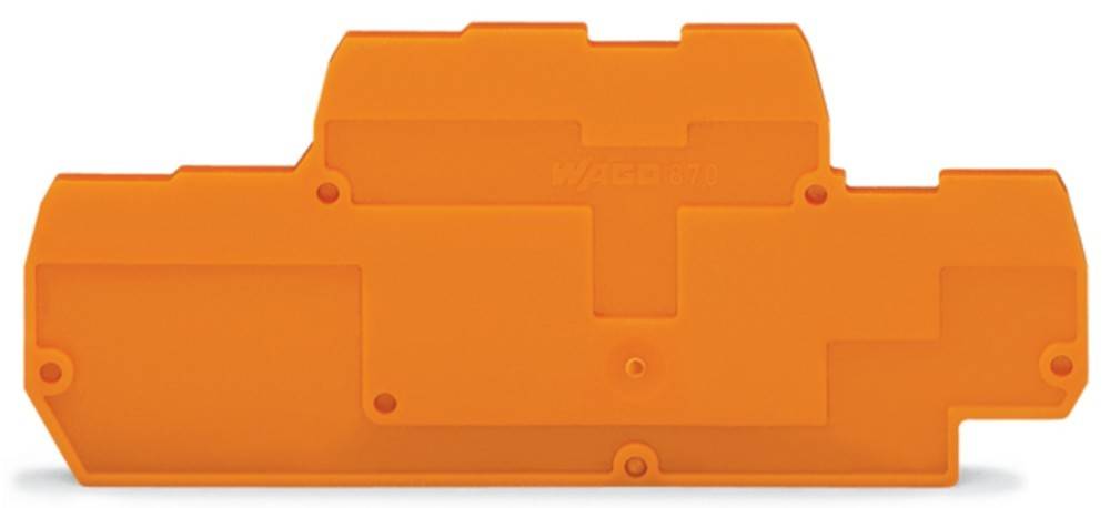 Orangefarbener elektrischer Stecker mit der Beschriftung 