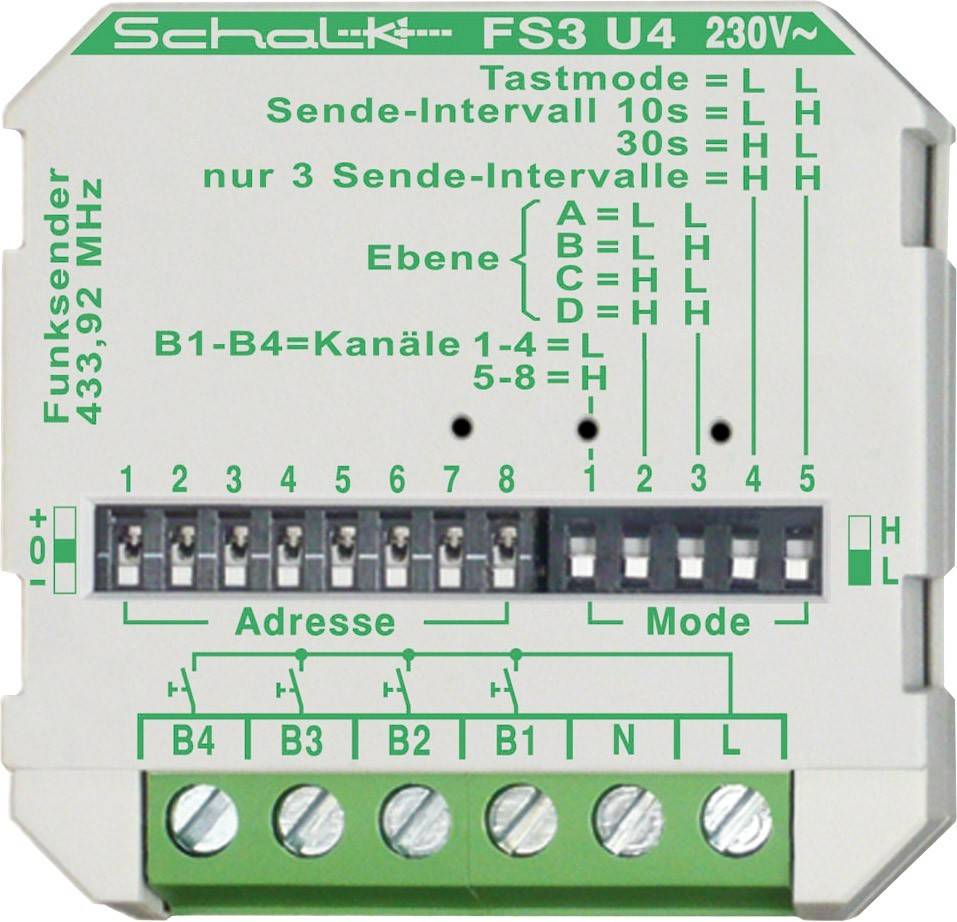 Schalk Funk-Sender UP FS3 U4 (230V AC)
