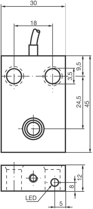Pepperl+Fuchs Fabrik Sensor,ind.,30x45,Kabel NJ6-F-E2