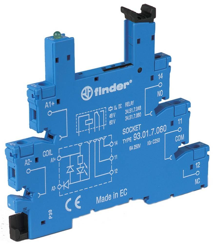 10 Stk. Finder Schraubfassung blau 93.01.3.240