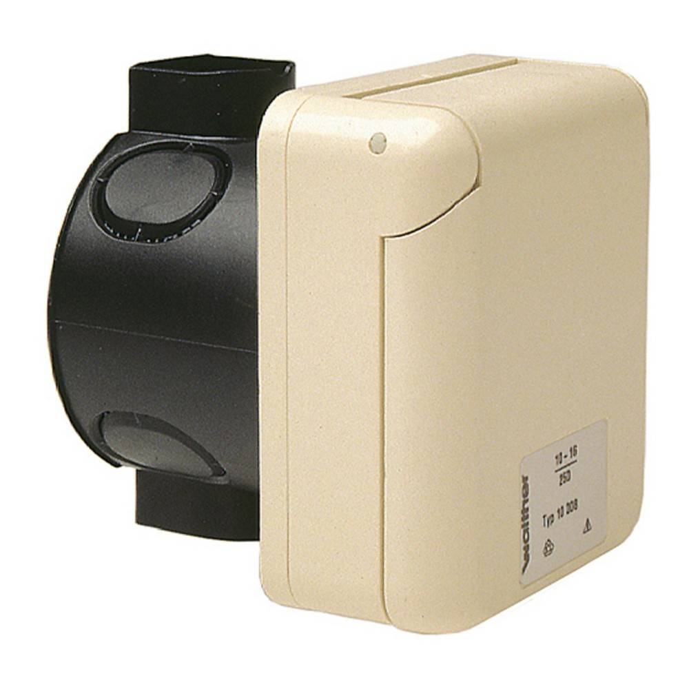 Ein kompaktes, rechteckiges elektronisches Gerät mit einem schwarzen Drehmählschalter auf einer Seite und einem cremefarbenen Gehäuse, wahrscheinlich für Steuerungszwecke verwendet.