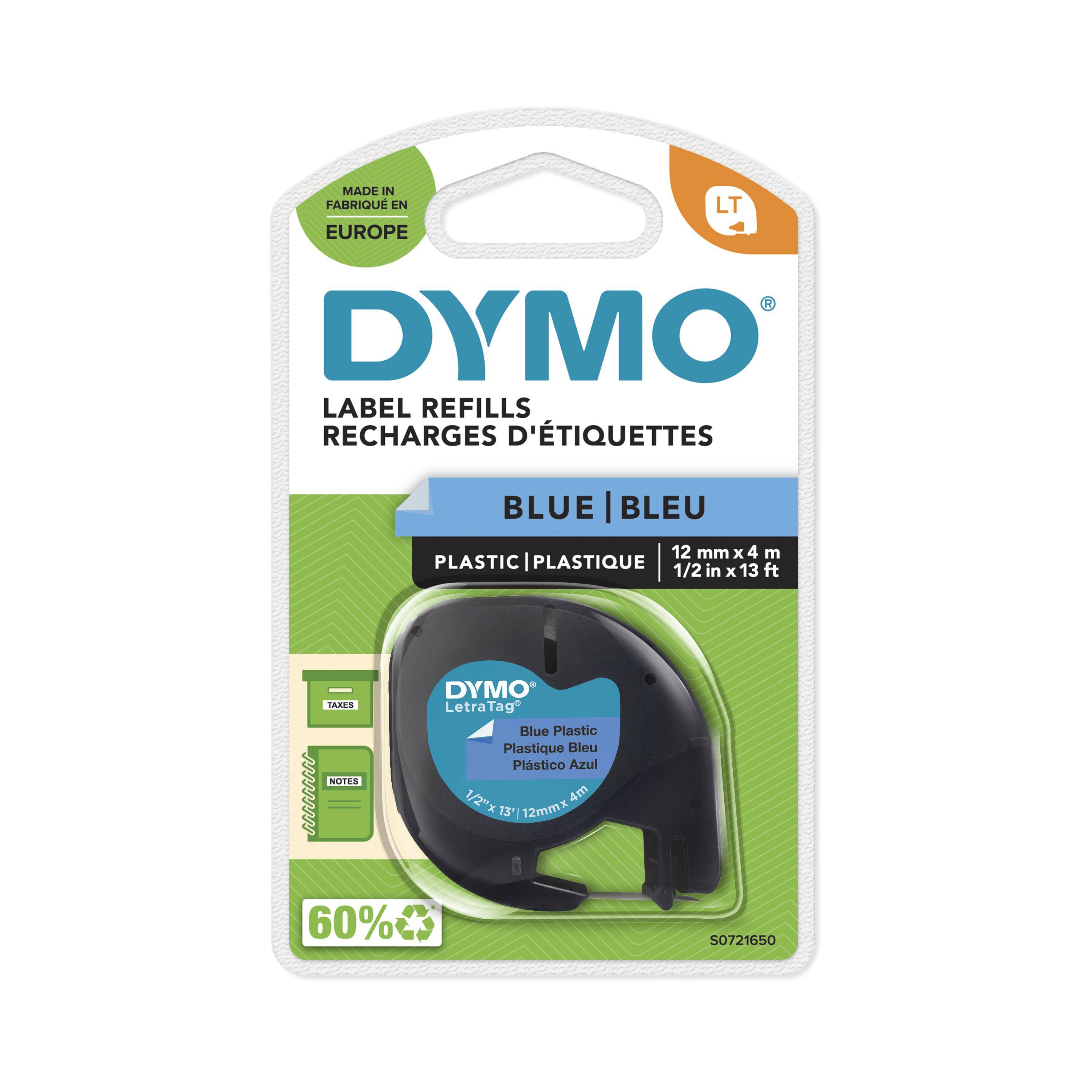 Dymo LetraTAG Band, Plastik blau, 12mm x 4m, selbstklebend