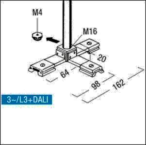 Zumtobel Group Befestigungsstück 3ph sw S2 800490