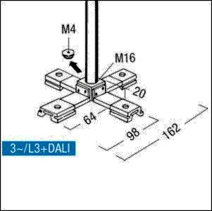 Zumtobel Group Befestigungsstück 3ph sw S2 800500