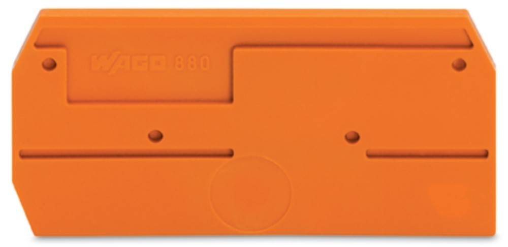 Ein orangefarbener LEGO-Stein mit der Modellnummer '880', der auf der Vorderseite zwei kreisrunde Verbinder aufweist.